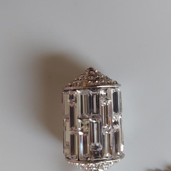 Sutra Prayer Wheel Insp Crystal Rondell Stations 36" Necklace~ Rhodium Plated. - Picture 5 of 7